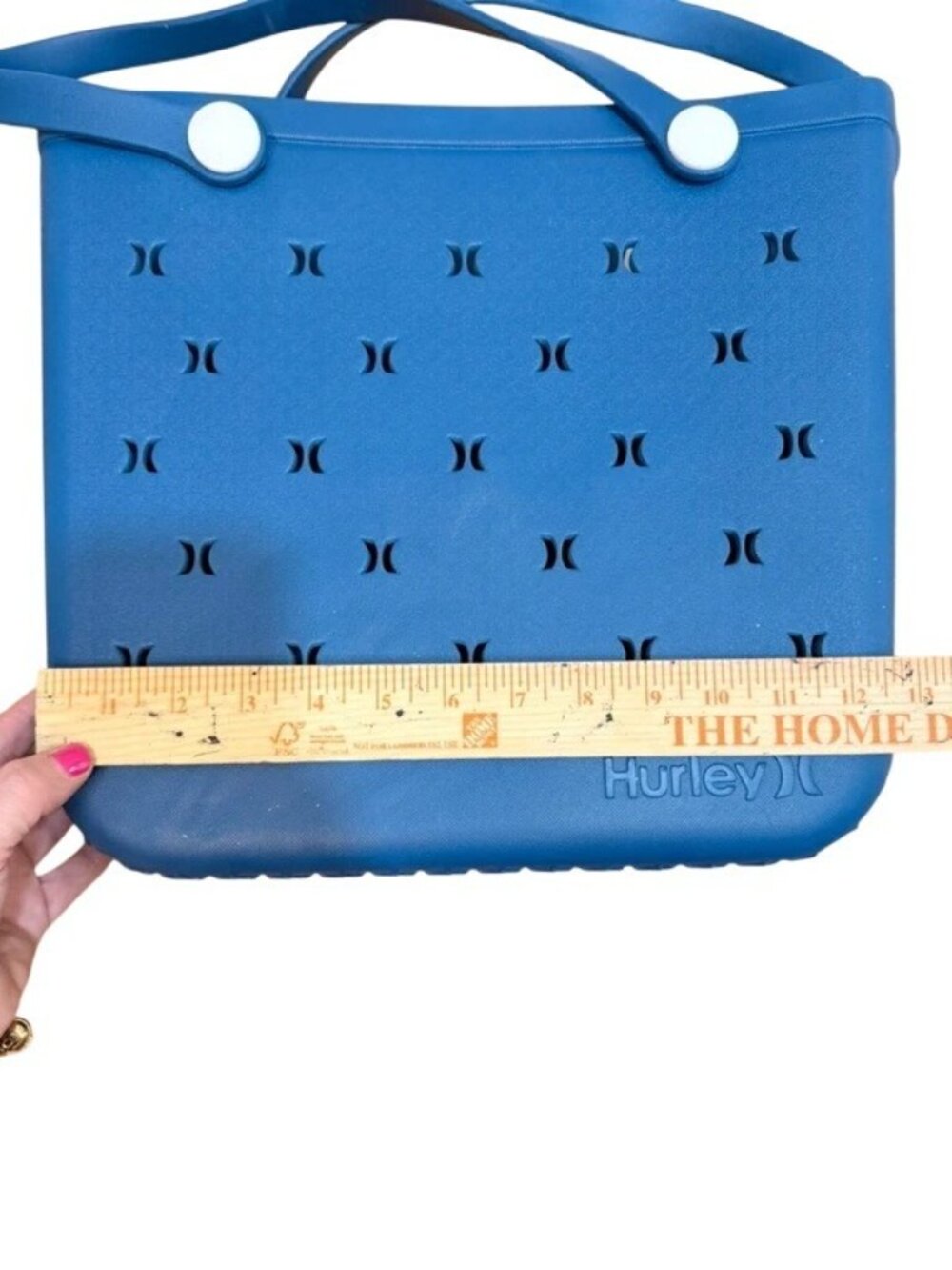 Hurley Tote Beach Bag Blue Rubber Silicone Waterproof - Picture 5 of 9